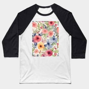 Watercolor Floral pattern Baseball T-Shirt